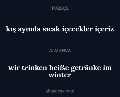 wir trinken heiße getränke im winter - kış ayında sıcak içecekler içeriz