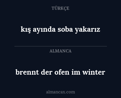 brennt der ofen im winter - kış ayında soba yakarız