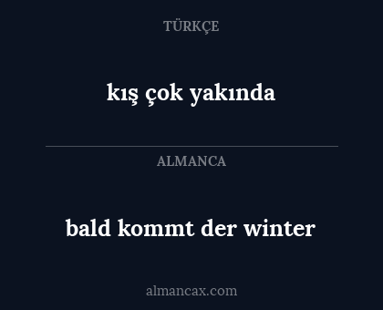 bald kommt der winter - kış çok yakında