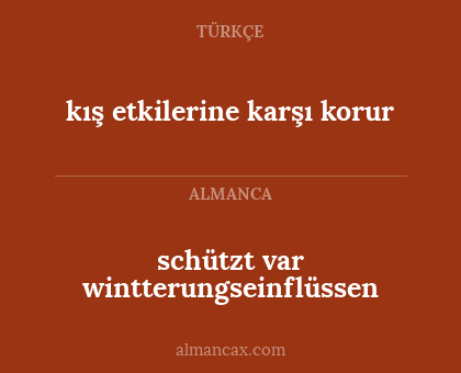 kış etkilerine karşı korur - schützt var wintterungseinflüssen