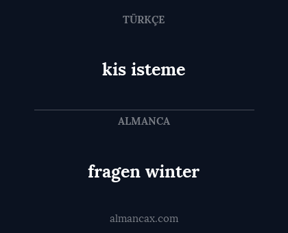 fragen winter - kis isteme