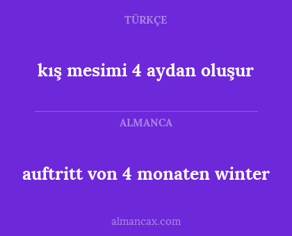 auftritt von 4 monaten winter - kış mesimi 4 aydan oluşur