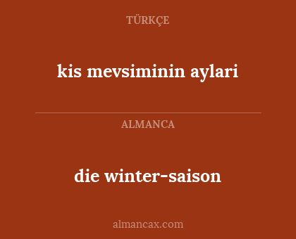 die winter-saison - kis mevsiminin aylari