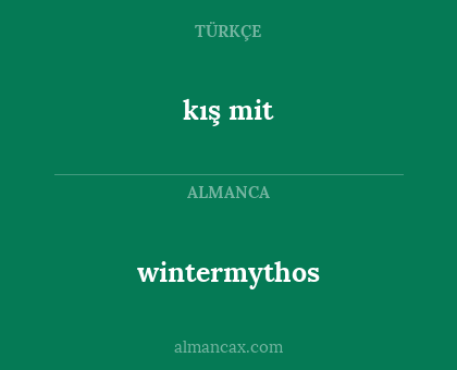 kış mit - wintermythos