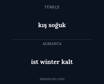 kış soğuk - ist winter kalt
