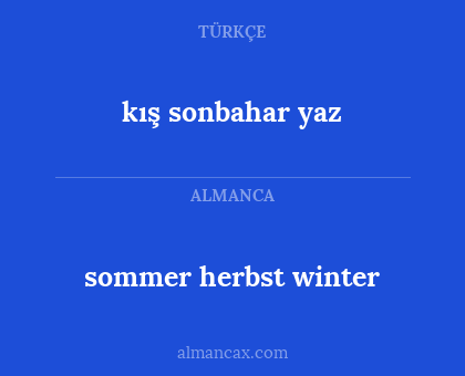kış sonbahar yaz - sommer herbst winter
