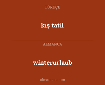 winterurlaub - kış tatil