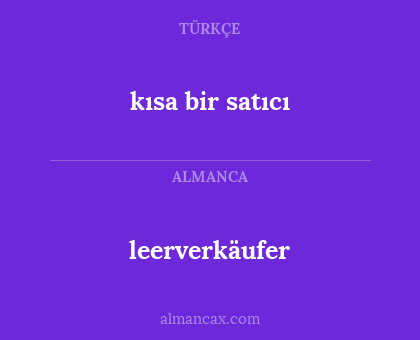 kısa bir satıcı - leerverkäufer