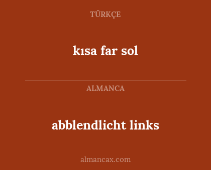 kısa far sol - abblendlicht links