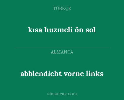 abblendicht vorne links - kısa huzmeli ön sol