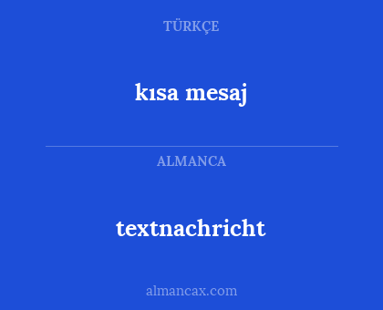 textnachricht - kısa mesaj