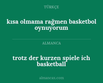 kısa olmama rağmen basketbol oynuyorum - trotz der kurzen spiele ich basketball