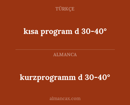 kısa program d 30-40° - kurzprogramm d 30-40°