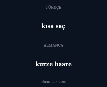 kısa saç - kurze haare