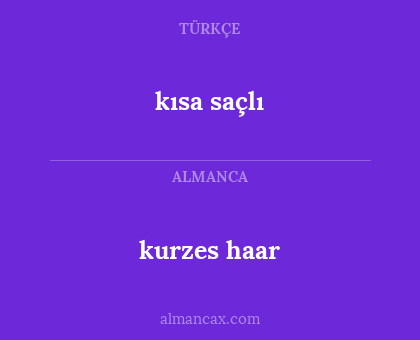 kısa saçlı - kurzes haar