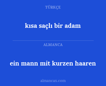 kısa saçlı bir adam - ein mann mit kurzen haaren