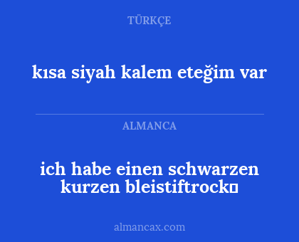 ich habe einen schwarzen kurzen bleistiftrock - kısa siyah kalem eteğim var