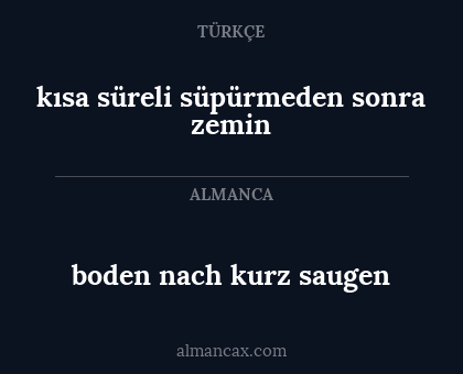 kısa süreli süpürmeden sonra zemin - boden nach kurz saugen