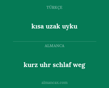 kısa uzak uyku - kurz uhr schlaf weg