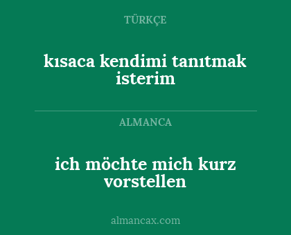kısaca kendimi tanıtmak isterim - ich möchte mich kurz vorstellen
