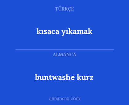 buntwashe kurz - kısaca yıkamak