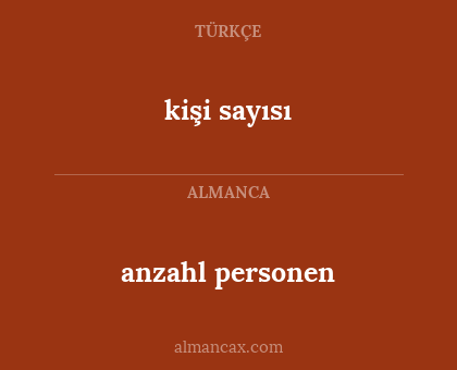 kişi sayısı - anzahl personen
