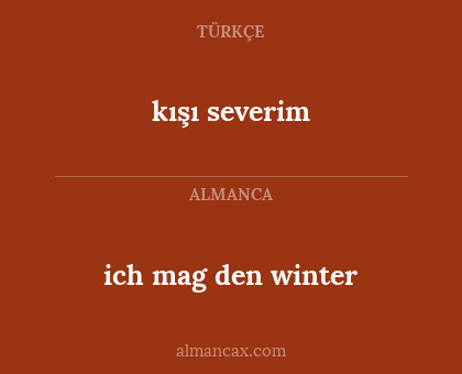 ich mag den winter - kışı severim
