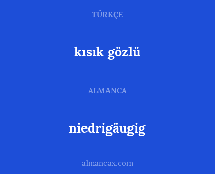 niedrigäugig - kısık gözlü
