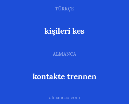 kontakte trennen - kişileri kes