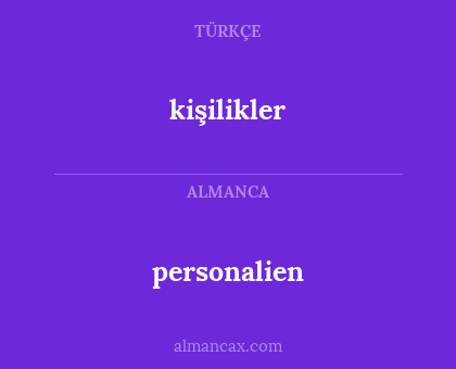 personalien - kişilikler