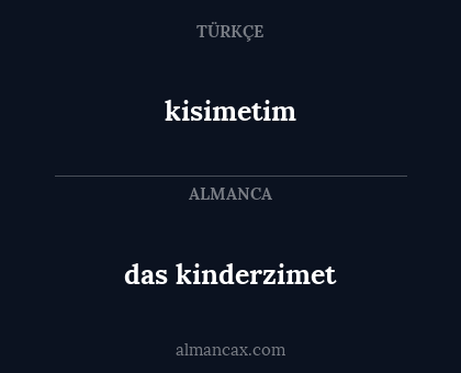das kinderzimet - kisimetim