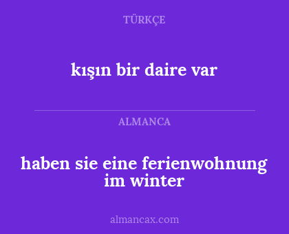 kışın bir daire var - haben sie eine ferienwohnung im winter
