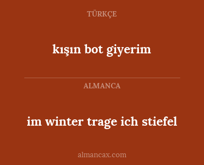 kışın bot giyerim - im winter trage ich stiefel