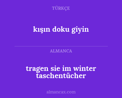 kışın doku giyin - tragen sie im winter taschentücher