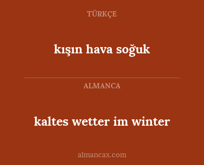 kaltes wetter im winter - kışın hava soğuk