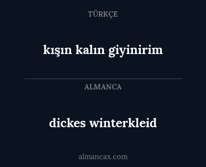 dickes winterkleid - kışın kalın giyinirim