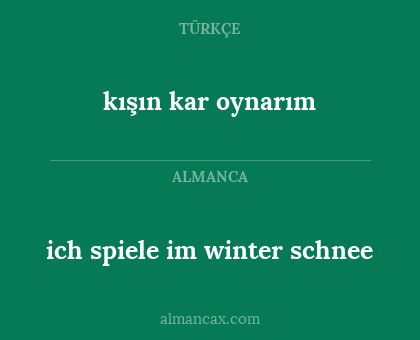 kışın kar oynarım - ich spiele im winter schnee