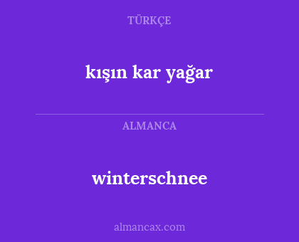 winterschnee - kışın kar yağar