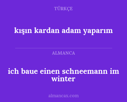 ich baue einen schneemann im winter - kışın kardan adam yaparım