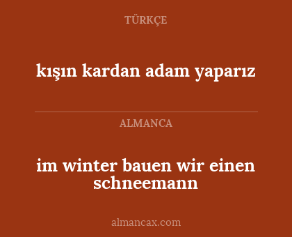 im winter bauen wir einen schneemann - kışın kardan adam yaparız