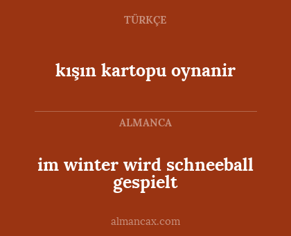 im winter wird schneeball gespielt - kışın kartopu oynanir