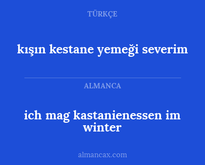 kışın kestane yemeği severim - ich mag kastanienessen im winter