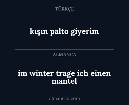 kışın palto giyerim - im winter trage ich einen mantel