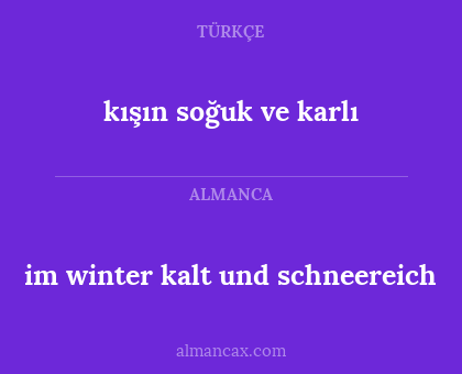 kışın soğuk ve karlı - im winter kalt und schneereich