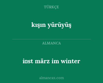 i̇st märz im winter - kışın yürüyüş