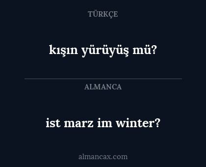 ist marz im winter? - kışın yürüyüş mü?