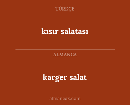 karger salat - kısır salatası