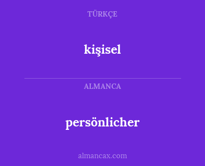 kişisel - persönlicher