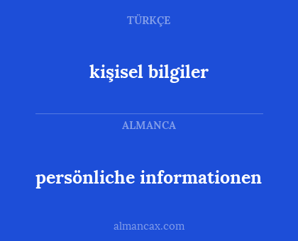 persönliche informationen - kişisel bilgiler