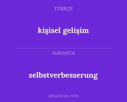 kişisel gelişim - selbstverbesserung